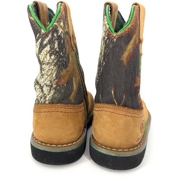John Deere Johnny Popper JD1188 Infant Toddler Camo Leather Boots 5 M - Picture 3 of 7